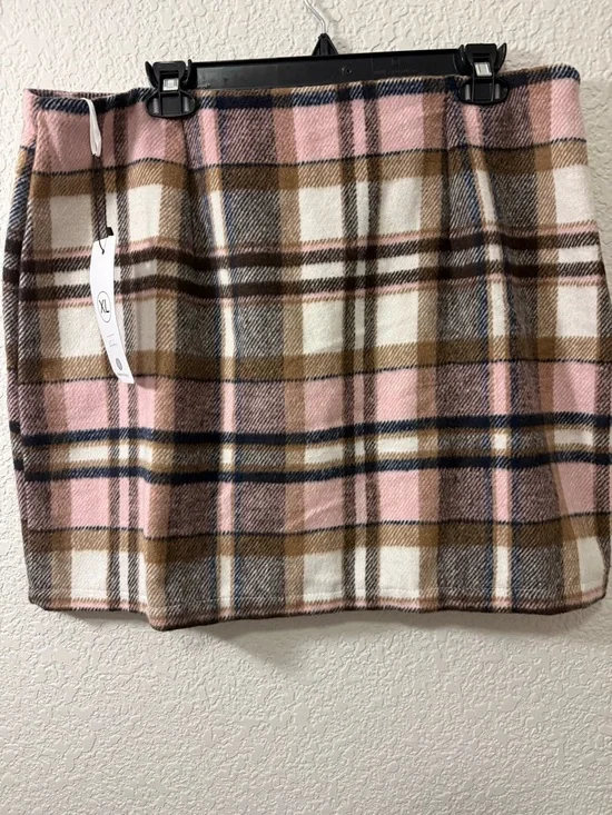 NWT Plaid Wool Blend Mini Skirt | Cozy Chic Fall Staple | Size XL - Picture 10 of 10